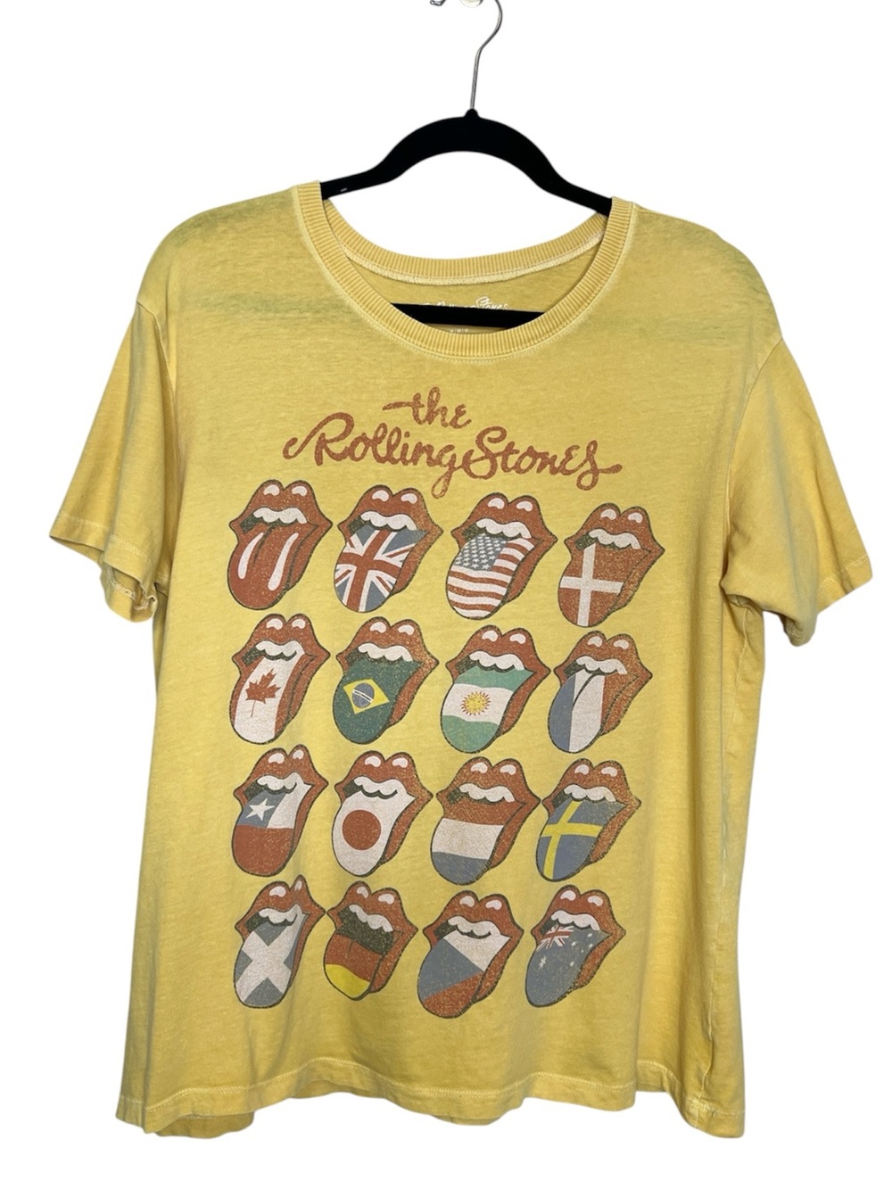 The Rolling Stones American Eagle 100% Cotton Oversized yellow band tee Medium